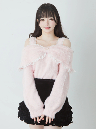 おリボンオフショルニットプルオーバー - Ank Rouge(アンクルージュ)の