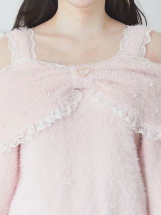 おリボンオフショルニットプルオーバー - Ank Rouge(アンクルージュ)の