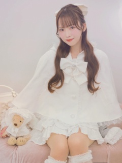 うさちゃんレースポンチョ