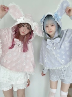 うさちゃんレースポンチョ
