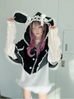 うさちゃんレースポンチョ