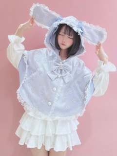 うさちゃんレースポンチョ