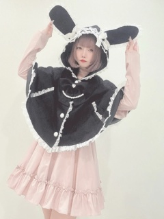 うさちゃんレースポンチョ