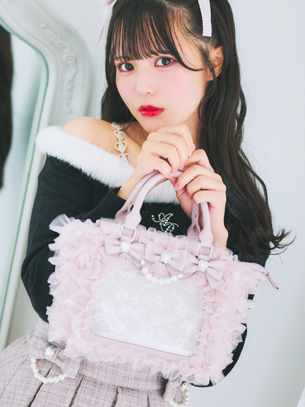 確定ファンサのおまじないチュールフリルBag(ホワイト)