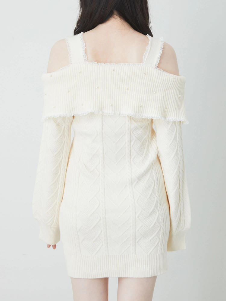 Yves Saint Laurent ニットワンピース Yves Saint Laurent 半袖ニットワンピース オレンジ