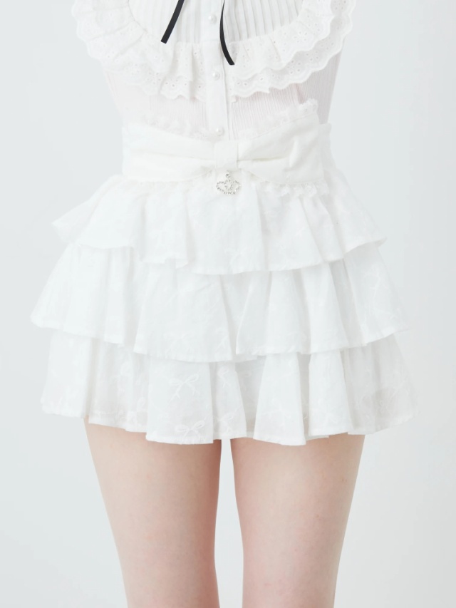 コットンレーススカパン - Ank Rouge(アンクルージュ)のショートパンツ  