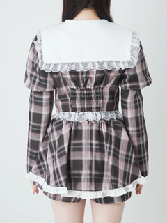 チェックプリンセススリーブTOPS