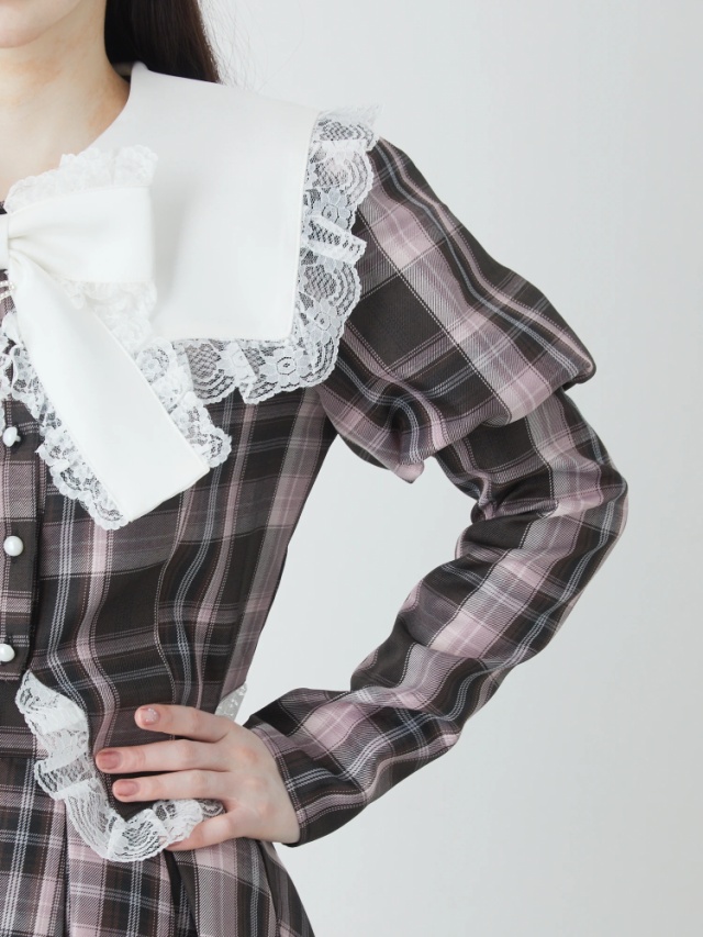 チェックプリンセススリーブTOPS - Ank Rouge(アンクルージュ)のT  