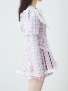 チェックプリンセススリーブTOPS