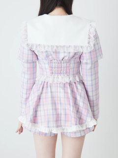 チェックプリンセススリーブTOPS