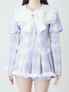 チェックプリンセススリーブTOPS