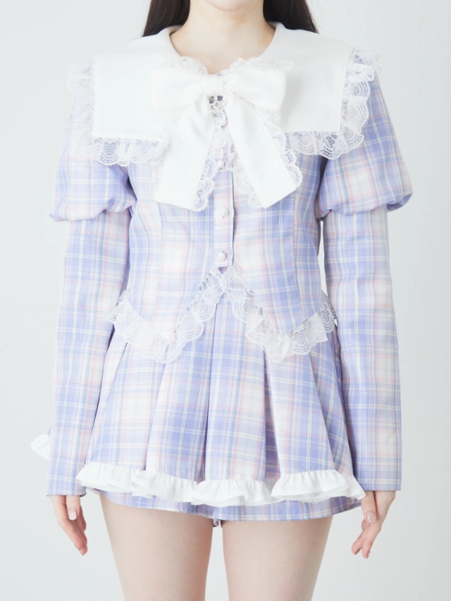 チェックプリンセススリーブTOPS - Ank Rouge(アンクルージュ)のT  