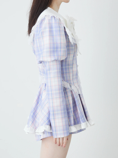 チェックプリンセススリーブTOPS
