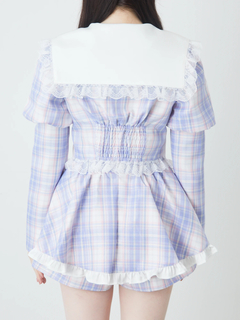 チェックプリンセススリーブTOPS