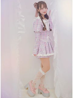 チェックプリンセススリーブTOPS