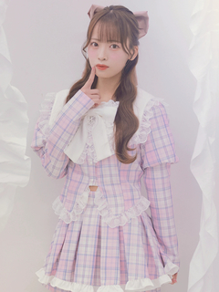 チェックプリンセススリーブTOPS