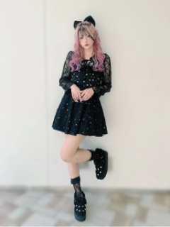 リボンとお花のキャミワンピース