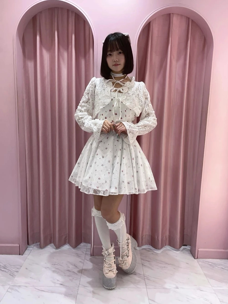 Ank Rouge ワンショルリボンワンピース ホワイト ワンピース ミニワンピ ワンショルリボンワンピース - Ank Rouge(アンクルージュ)の
