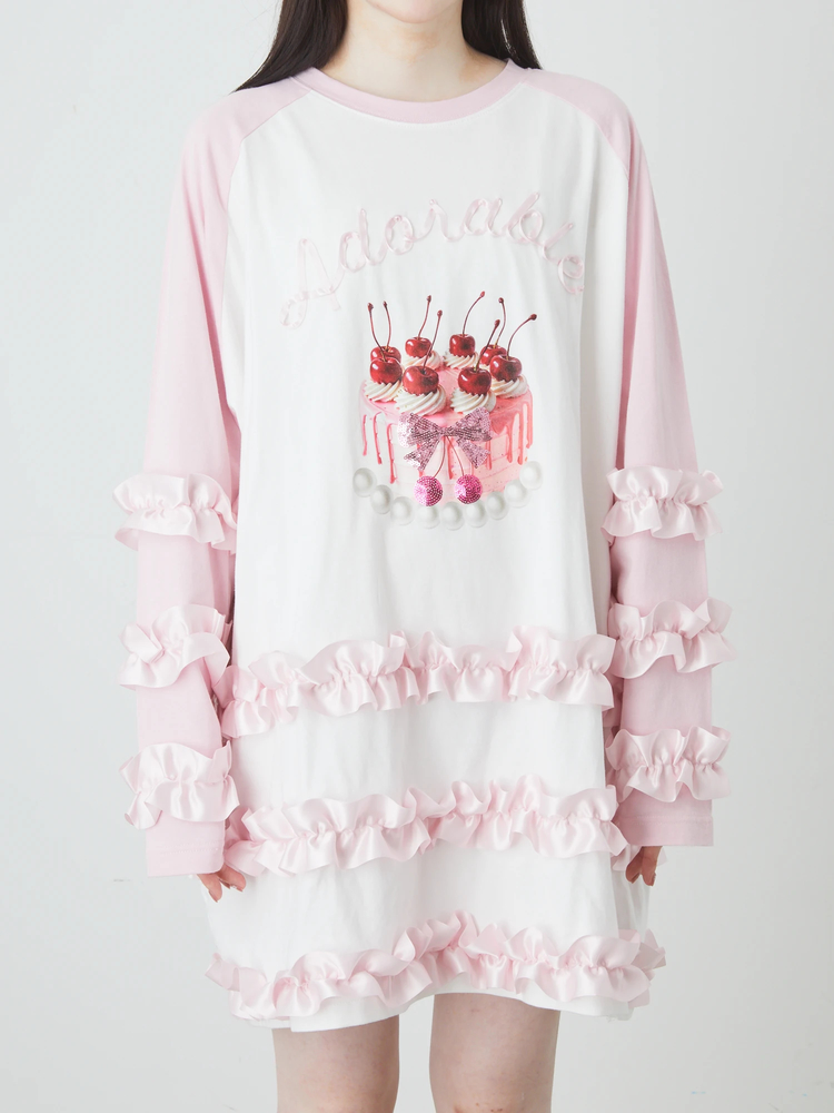 アンクルージュ♡ケーキプリントのミニワンピース 🎀🎀 ⁡ ⁡ ⁡ #オンラインお話会 #Ankrouge #アンクルージュ #私服