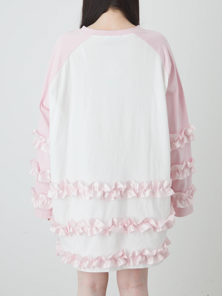 アンクルージュ ケーキフリルラグランロンT ケーキラグランロンTe - Ank Rouge(アンクルージュ)のTシャツ