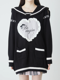 Bemqinハートセーラーニット