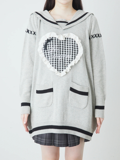 Bemqinハートセーラーニット