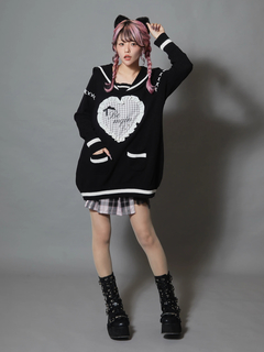 Bemqinハートセーラーニット