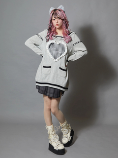 Bemqinハートセーラーニット