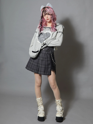 プリーツプリーズ　パンツスカート XGFSK36J2 シフォン異素材MIXキュロットプリーツスカート Ver2.0