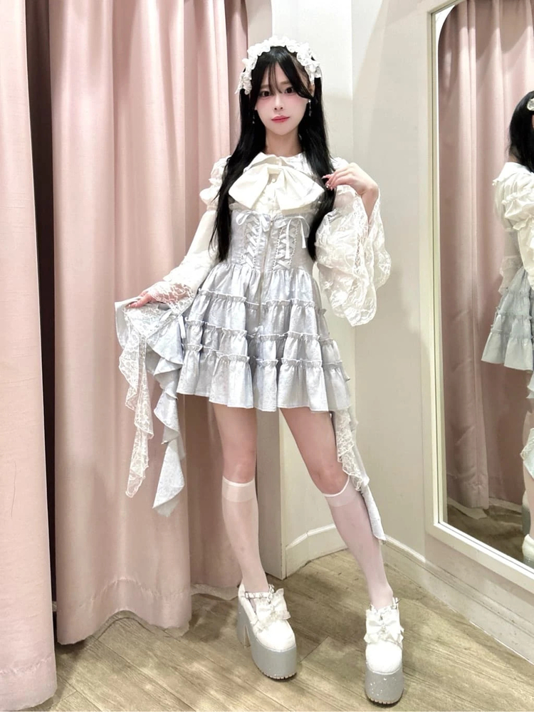 Ank Rouge ジャガードティアードジャンパースカート ヒラヒラティアードジャガードJSK - Ank Rouge(アンクルージュ