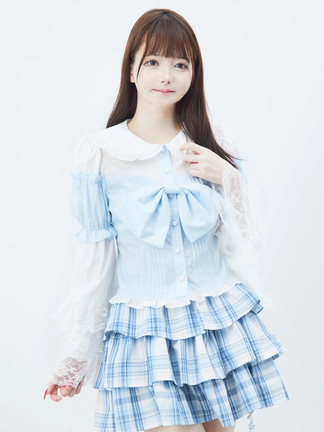 値下げ Ank Rouge アンクルージュ はしごリボン姫袖ブラウス（姫