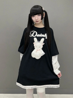 うさちゃんレースレイヤード風ロンTE