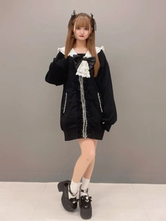 エナメルリボン厚底ローファー