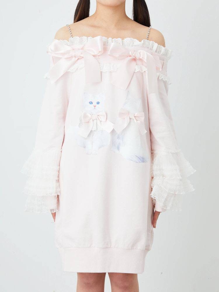 ネコちゃんオフショルプルオーバー - Ank Rouge(アンクルージュ)のT