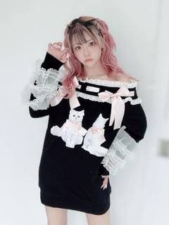 ネコちゃんオフショルプルオーバー