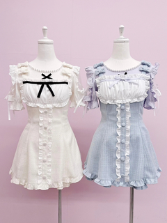 3つリボン肩あきテレコTOPS