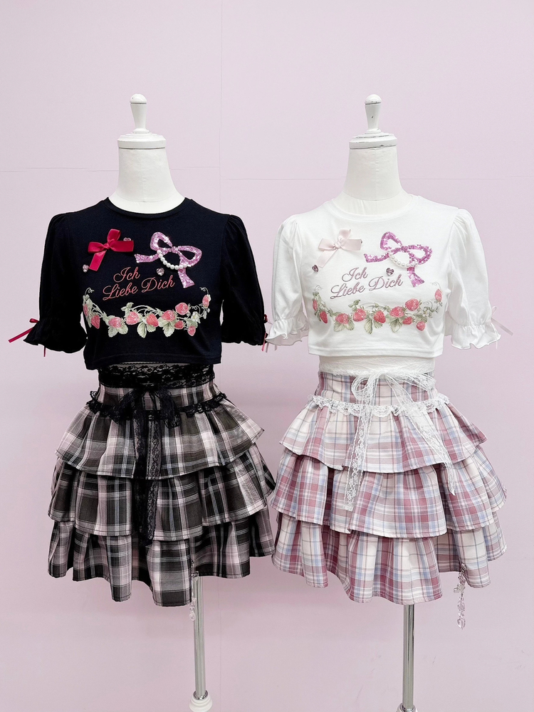 StrawberryぐるぐるTOPS - Ank Rouge(アンクルージュ)のTシャツ