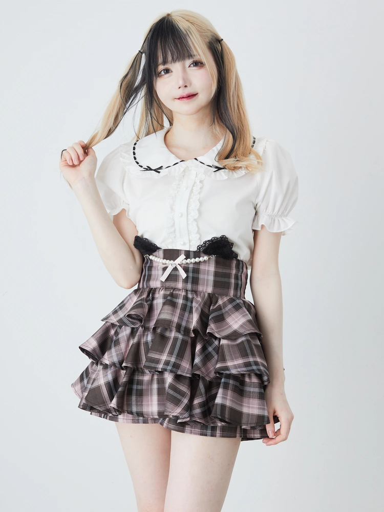 値下げ Ank Rouge アンクルージュ はしごリボン姫袖ブラウス（姫