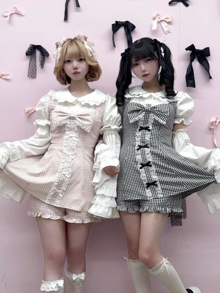 AnkRouge アンクルージュ　ギンガムティアードJSK ワンピース　ピンク ギンガムティアードJSK - Ank Rouge(アンクルージュ)の