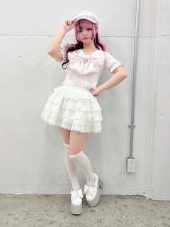 リボンネコちゃんオフショルテレコTOPS