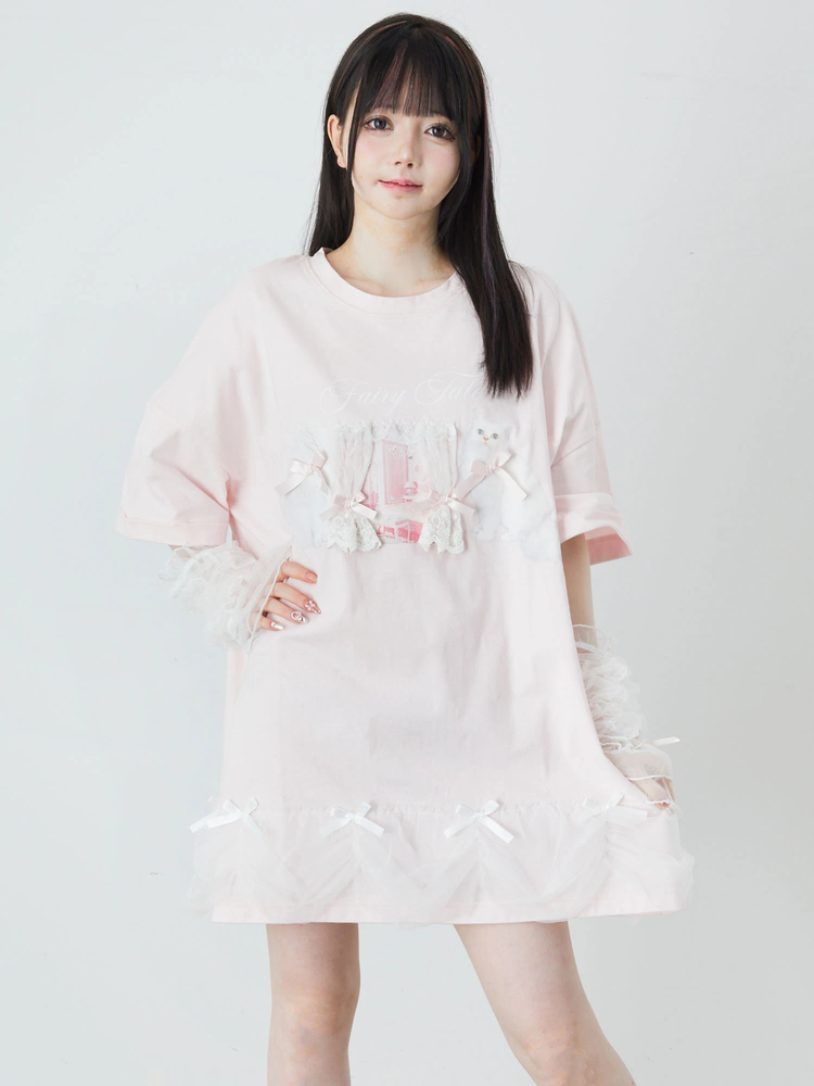 ネコちゃんおリボンBIGTE - Ank Rouge(アンクルージュ)のTシャツ