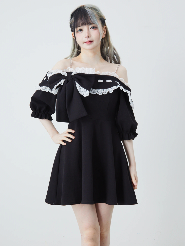 リボンオフショルカットOP - Ank Rouge(アンクルージュ)のワンピース