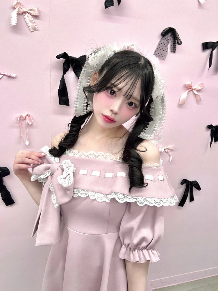 アンクルージュ ド一リ一リボンカットワンピース(ピンク) Romantic Ribbon セーラーカラーワンピース - Ank Rouge(アン