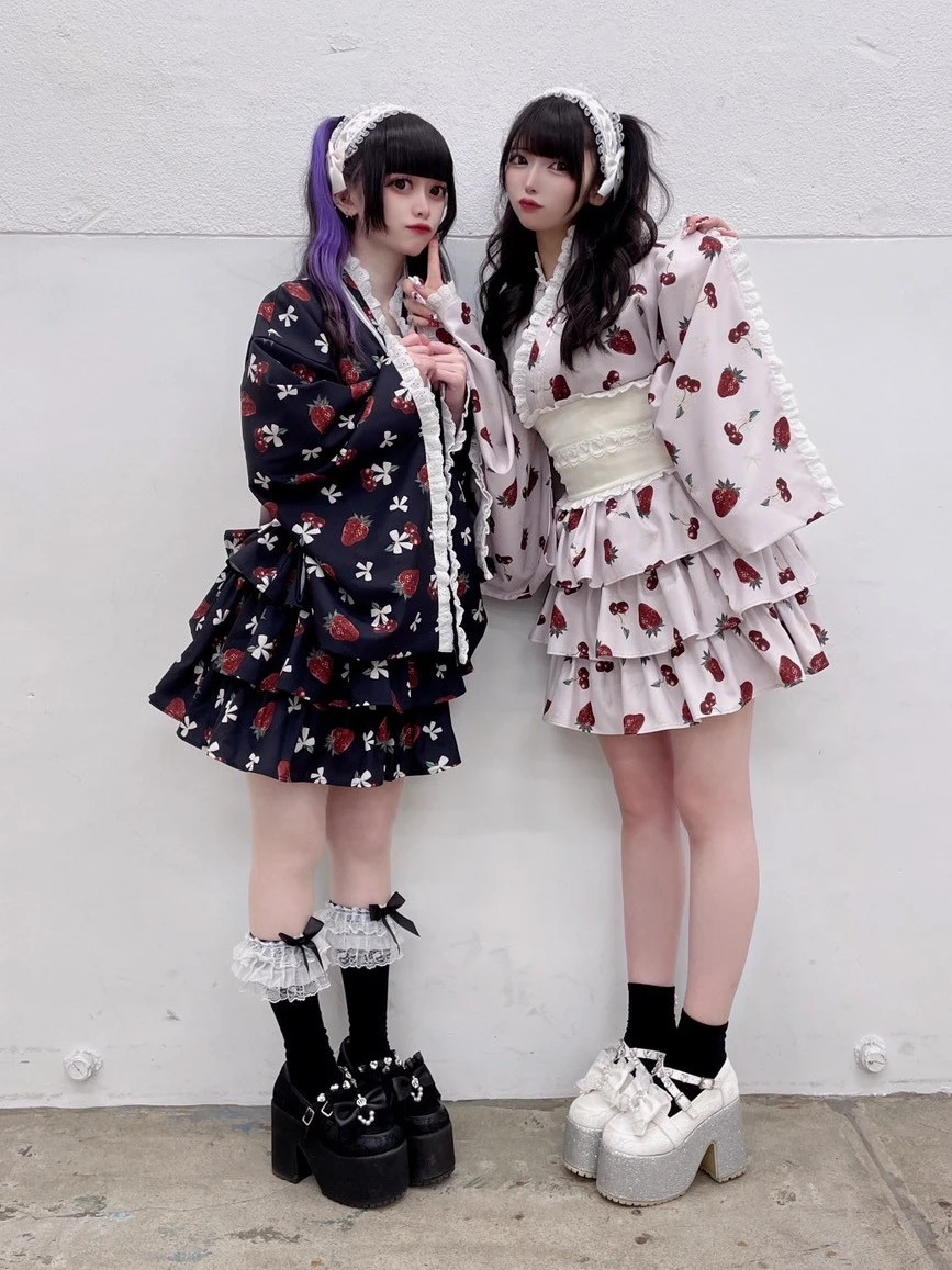 cherry berry princess 浴衣ワンピース - Ank Rouge(アン