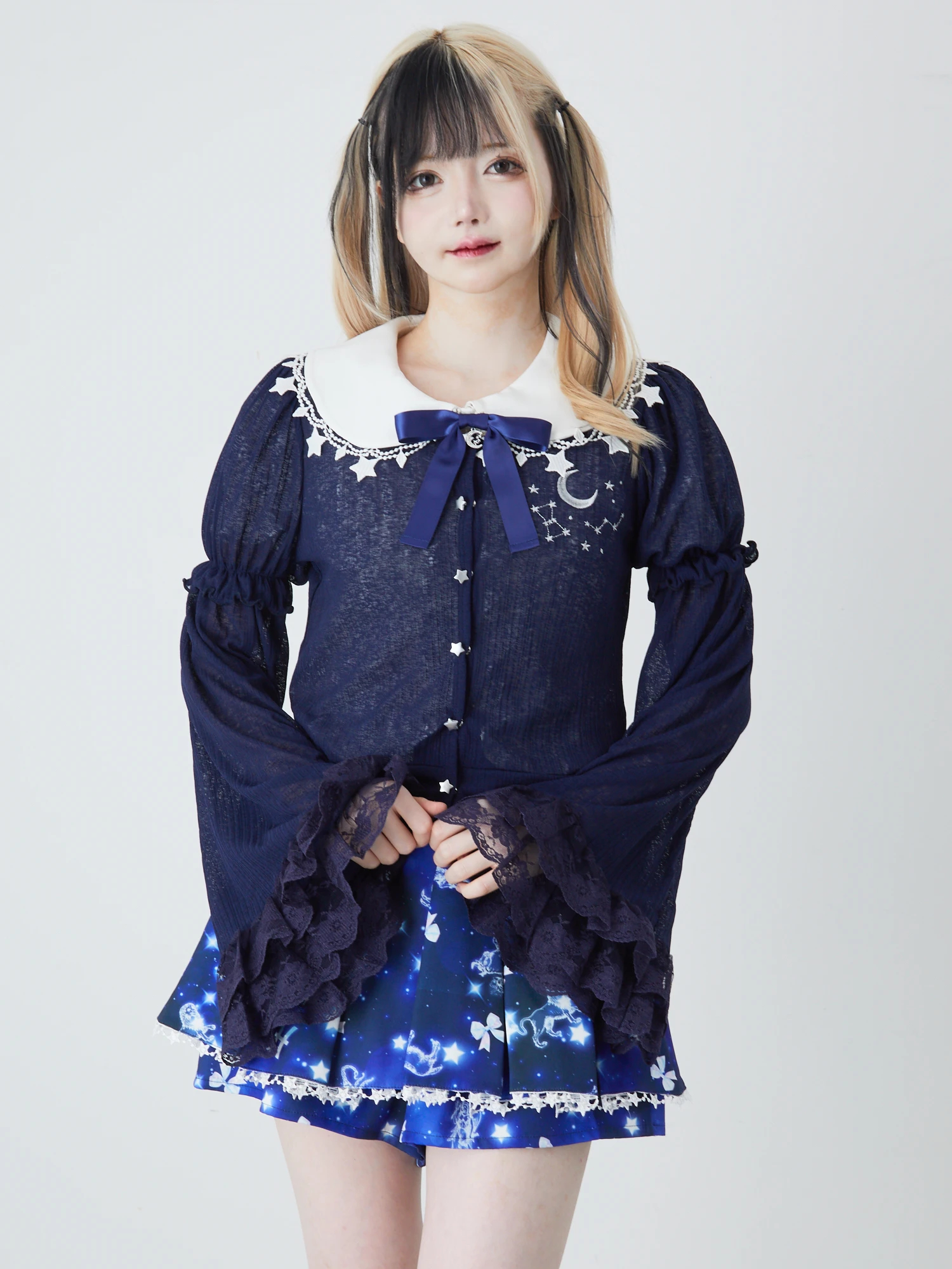 アンクルージュ プリンセスキラキラツイ一ドド一リ一コ一ト(ブルー) キラキラニートプリンセスプルオーバー - Ank Rouge(アン