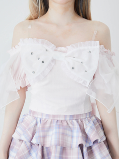 オーガンジーおリボンTOPS