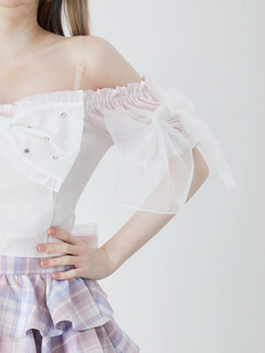 オーガンジーおリボンTOPS