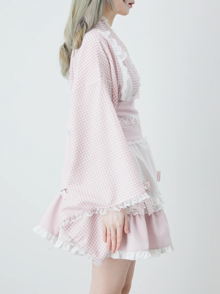 Ank Rouge アンクルージュ ギンガムメイド浴衣ドレス 量産型 即発送 ギンガムメイド浴衣ドレス（ワンピース）｜Ank Rouge（アン
