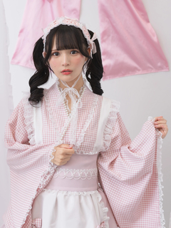 ギンガムメイド浴衣ドレス