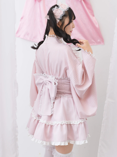 ギンガムメイド浴衣ドレス